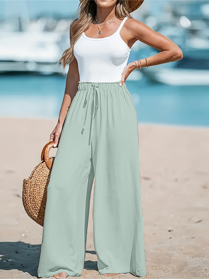 Fleur De Luxe - Pantalon Fluide Taille Haute