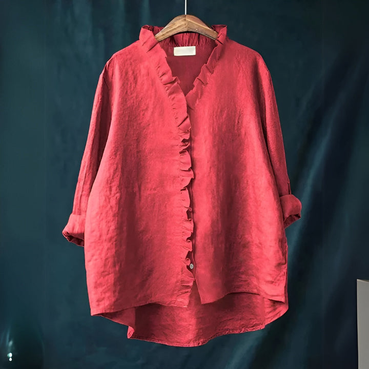 Fleur De Luxe - Blouse Femme Lin Volants