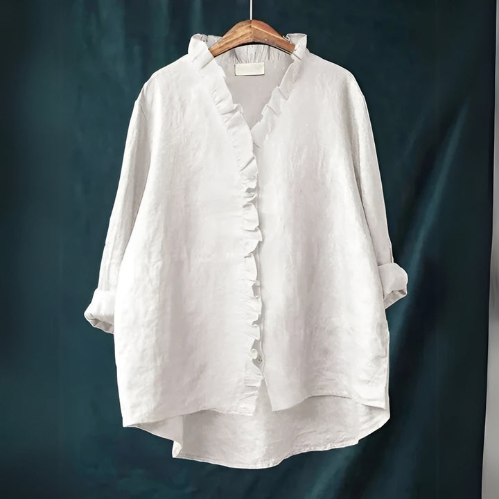 Fleur De Luxe - Blouse Femme Lin Volants
