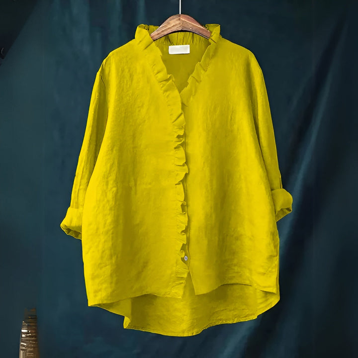 Fleur De Luxe - Blouse Femme Lin Volants
