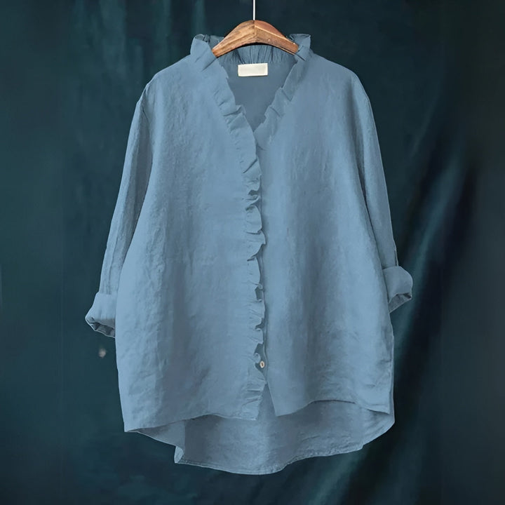 Fleur De Luxe - Blouse Femme Lin Volants