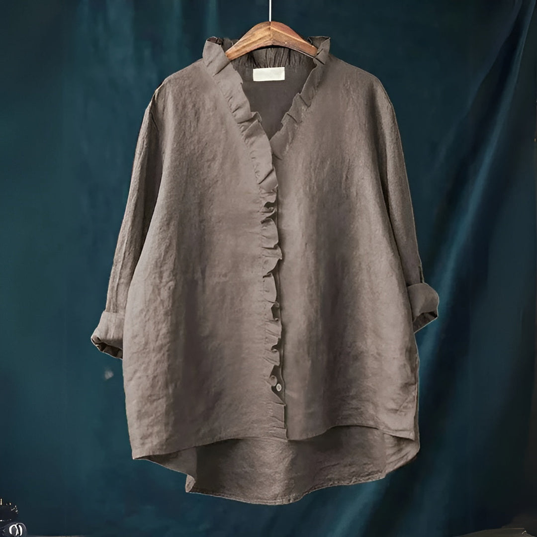 Fleur De Luxe - Blouse Femme Lin Volants