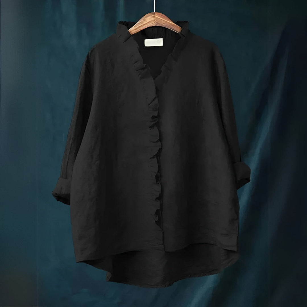 Fleur De Luxe - Blouse Femme Lin Volants