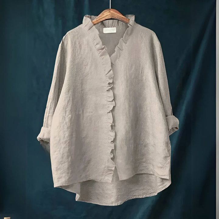 Fleur De Luxe - Blouse Femme Lin Volants